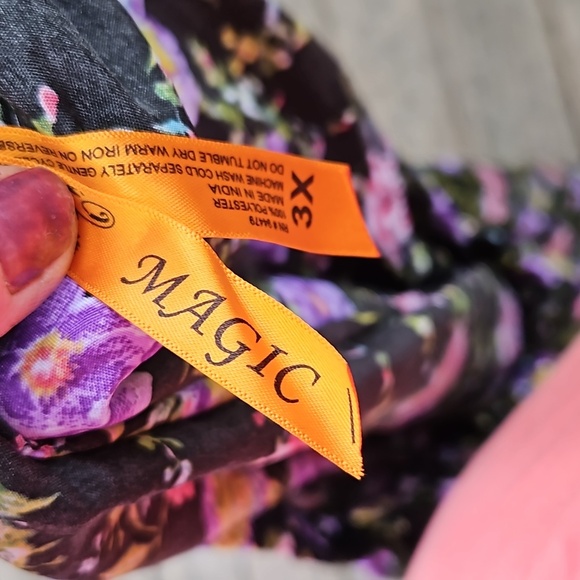 Magic Pink & Purple Rose Print Skirt - Picture 7 of 7